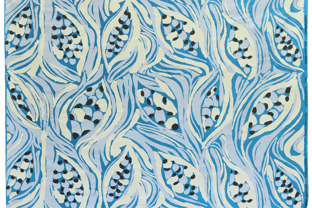 Kurrajong Seed Pod on Turquoise Silk - Gabriella Baxter