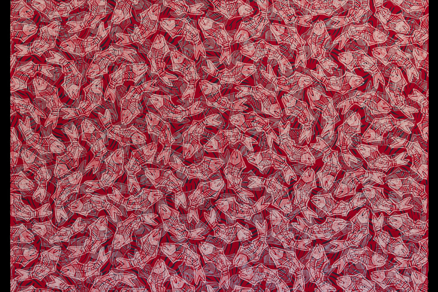 Walga walga (salmon) on cotton/linen - Martha Lee