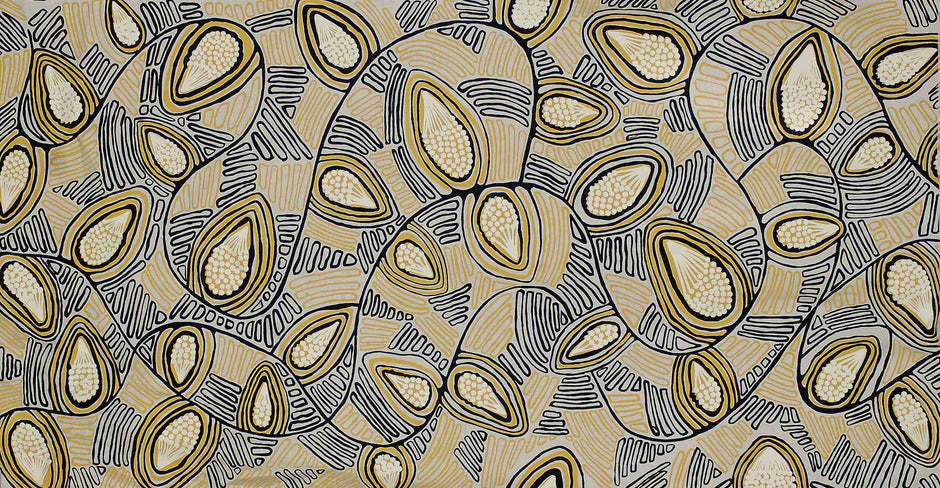 Magabala (bush banana) on linen - Martha Lee