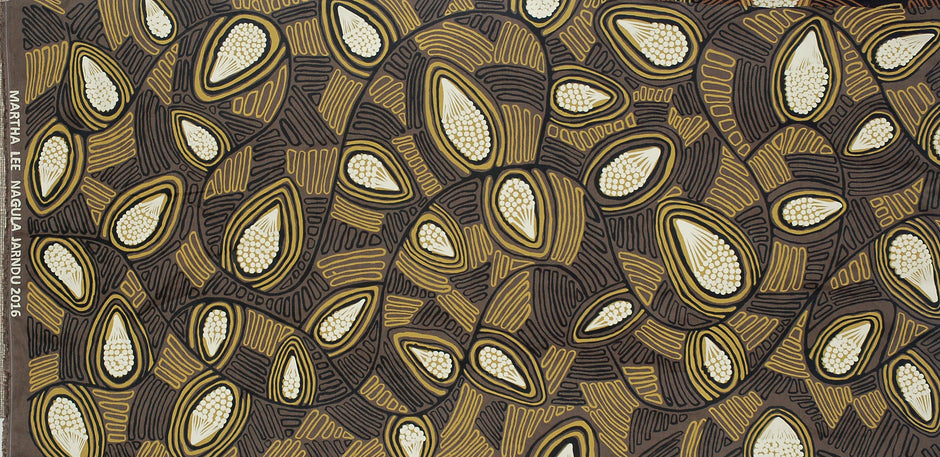 Magabala (bush banana) on linen - Martha Lee