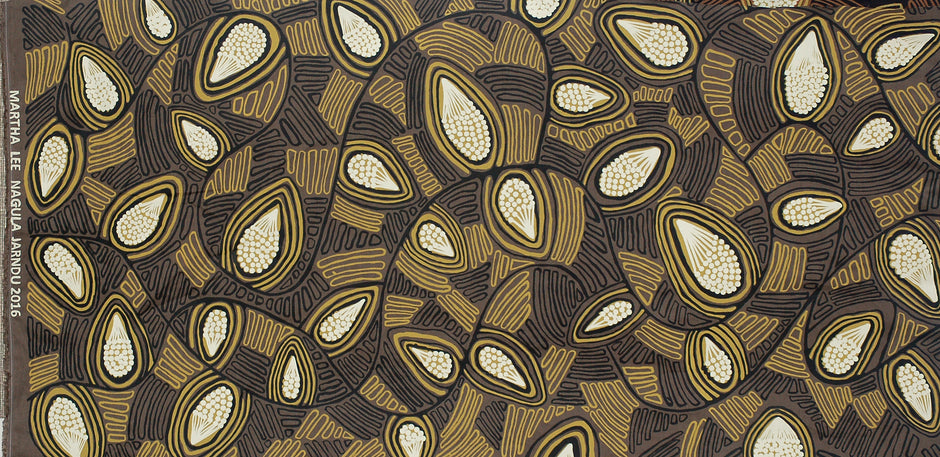 Magabala (bush banana) on linen - Martha Lee